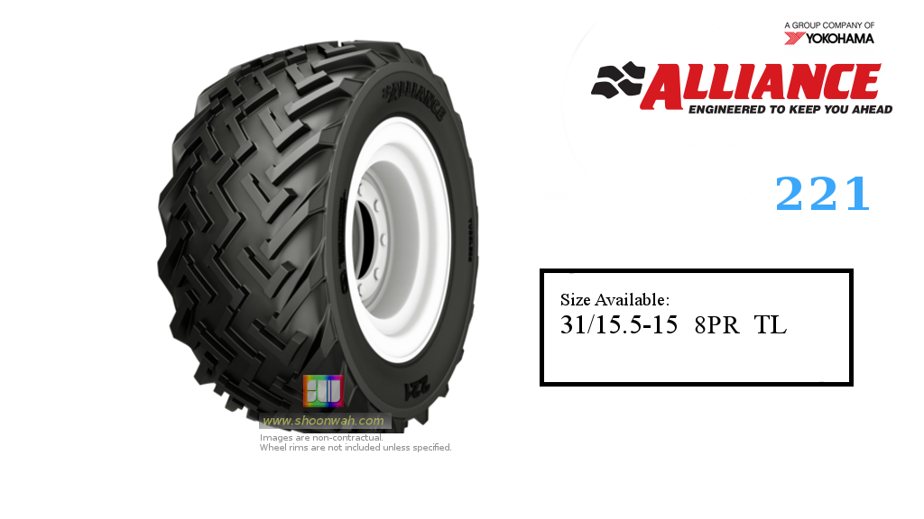 31x15.5-15 31/15.5-15 31x15.5x15 Alliance 221 grassland flotation baler, trailer, tractor tires